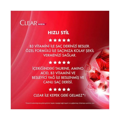Clear Şampuan Hızlı Stil 2´si 1 Arada 485 ml