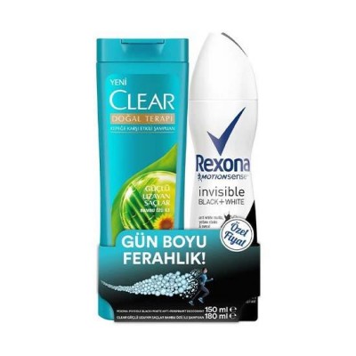 Rexona Deodorant İnvisible 150 ml +Clear Şampuan 180 ml