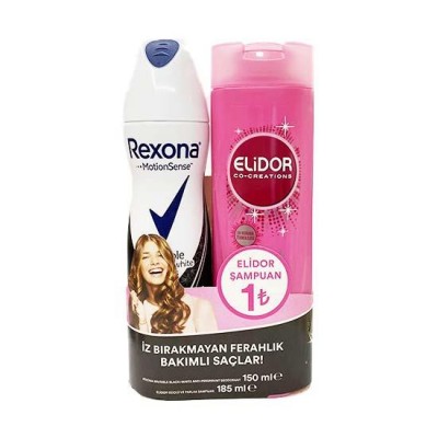 Rexona Deodorant İnvisible 150 ml +Elidor Şampuan UV Koruma Teknolojisi 185 ml