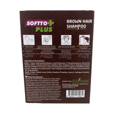 Softto Plus Koyu Kestane Saç Boya Şampuanı 21 ml