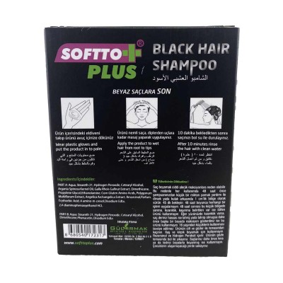 Softto Plus Siyah Saç Boya Şampuanı 25 ml